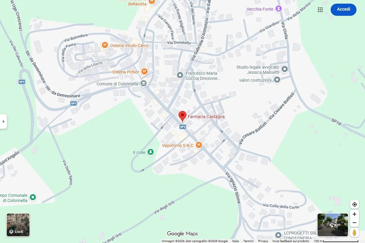 Mappa Google di Colonnella con la posizione della Farmacia Castagna